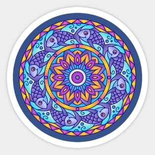 Fish Abstract Mandala Design Sticker